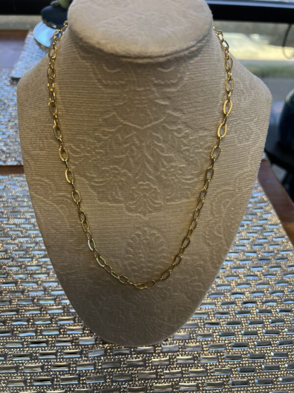 Pearl Ivy's 18K Gold Filled Necklace Textured Paperclip - 20 in