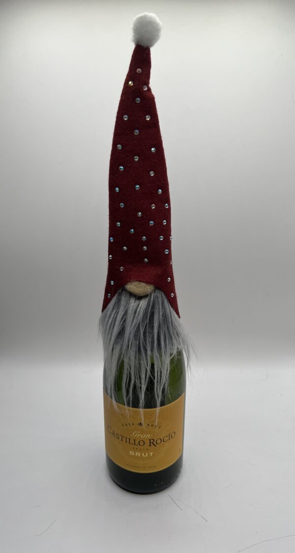 Pearl Ivy's Gnome Bottle Topper - Red